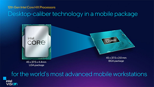画像ギャラリー No.003のサムネイル画像 / Intel，ノートPC向けCPU第12世代「Core HX」を発表。デスクトップPC向けAlder LakeをノートPCに詰め込むハイエンドCPU