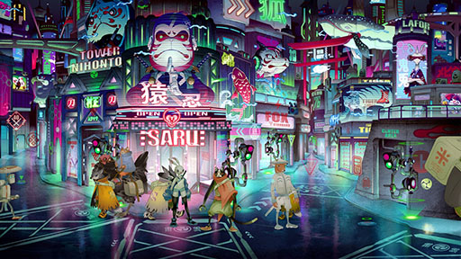 画像ギャラリー No.014のサムネイル画像 / ［TGS2022］緻密に描かれた“和風でサイバーパンクな仮想世界”が滑らかによく動く。サムライネコが主役のADV「浮世/Ukiyo」の最新版をプレイ