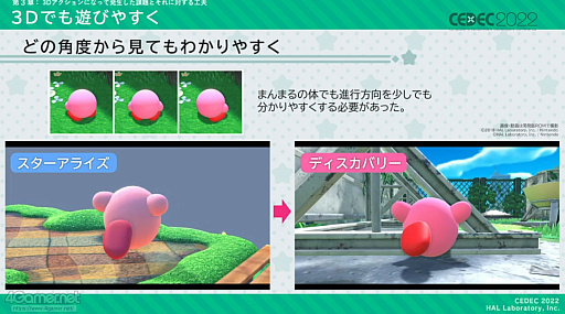 画像ギャラリー No.029のサムネイル画像 / ［CEDEC 2022］「星のカービィ ディスカバリー」の制作を，アートディレクションの視点で振り返る。カービィがまんまるだからこそ生まれた3D化の苦悩とは
