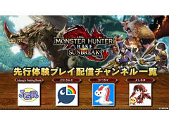 「モンスターハンターライズ：サンブレイク」の先行体験プレイ映像を公開。Johnny's Gaming RoomメンバーなどYouTuberが配信中