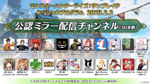 画像ギャラリー No.001のサムネイル画像 / 「モンハンライズ:サンブレイク」,2月2日に配信する公式番組の公認ミラー配信を実施