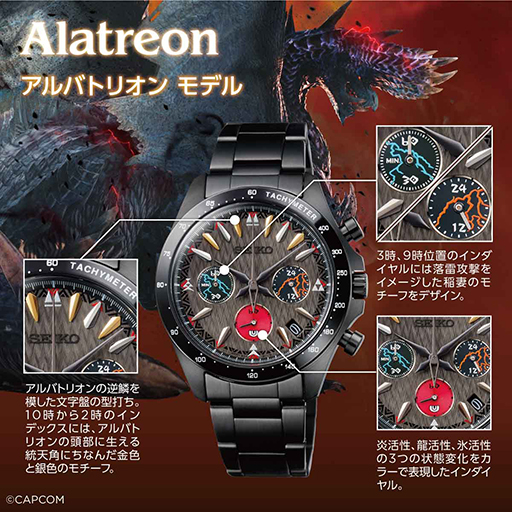 画像ギャラリー No.016のサムネイル画像 / 「モンスターハンター×セイコー 20周年コラボレーションウオッチ」,限定各2000点で発売。イヴェルカーナなど全4種