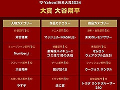 セガの「龍が如く８」がYahoo!検索大賞2024のゲーム部門第1位に輝く。大賞とアスリート部門1位は2年連続で大谷翔平選手