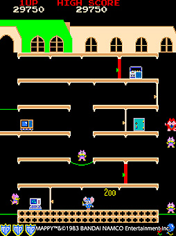 画像ギャラリー No.005のサムネイル画像 / 「マッピー」（1983年）がアーケードアーカイブスに登場。SwitchとPS4に向けて10月21日より配信へ