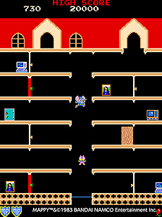 画像ギャラリー No.007のサムネイル画像 / 「マッピー」（1983年）がアーケードアーカイブスに登場。SwitchとPS4に向けて10月21日より配信へ