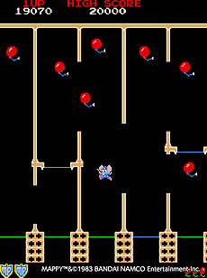 画像ギャラリー No.008のサムネイル画像 / 「マッピー」（1983年）がアーケードアーカイブスに登場。SwitchとPS4に向けて10月21日より配信へ