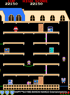 画像ギャラリー No.009のサムネイル画像 / 「マッピー」（1983年）がアーケードアーカイブスに登場。SwitchとPS4に向けて10月21日より配信へ