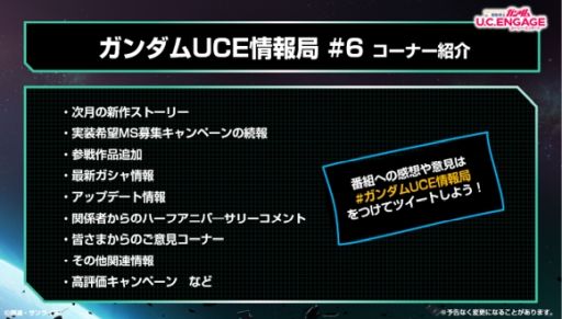 画像ギャラリー No.002のサムネイル画像 / 「機動戦士ガンダム U.C. ENGAGE」の公式生配信番組#6」を6月27日に配信