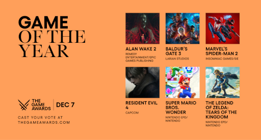 画像ギャラリー No.001のサムネイル画像 / 「The Game Awards 2023」のノミネート作品が発表に。「Alan Wake 2」「Baldur's Gate 3」はGOTYを含む8部門でノミネート