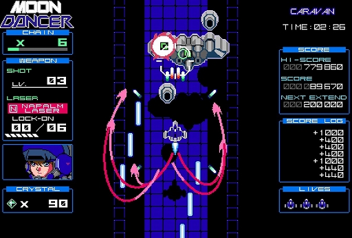 画像ギャラリー No.001のサムネイル画像 / PC版「Moon Dancer」が1月15日発売。ロックオンレーザーを駆使して敵を破壊するポップでクールな縦スクロールSTG