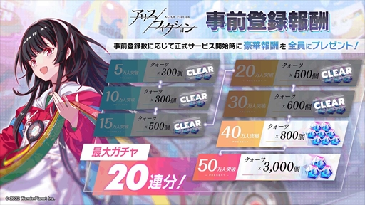 画像ギャラリー No.002のサムネイル画像 / 「アリスフィクション」,事前登録開始から4日間で登録者数が全世界30万人を突破