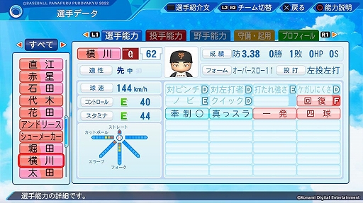 画像ギャラリー No.007のサムネイル画像 / 「パワプロ2022」「プロスピ2021」,最新の選手データを反映する無料アップデートを7月21日に実施。追加選手11名の能力データも公開