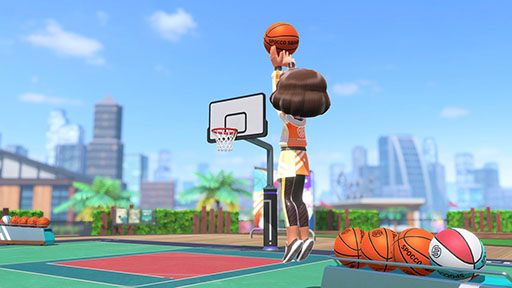 画像ギャラリー No.003のサムネイル画像 / 「Nintendo Switch Sports」に「バスケットボール」を追加する無料アップデートを7月10日実施。2on2や3ポイントシュートで競う遊びを楽しめる