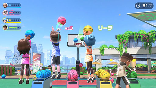 画像ギャラリー No.004のサムネイル画像 / 「Nintendo Switch Sports」に「バスケットボール」を追加する無料アップデートを7月10日実施。2on2や3ポイントシュートで競う遊びを楽しめる