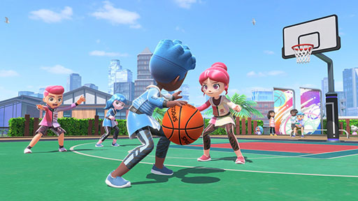 画像ギャラリー No.006のサムネイル画像 / 「Nintendo Switch Sports」に「バスケットボール」を追加する無料アップデートを7月10日実施。2on2や3ポイントシュートで競う遊びを楽しめる