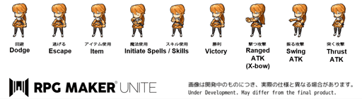 画像ギャラリー No.010のサムネイル画像 / 「RPG Maker Unite」，強化されたキャラクターアニメーションと素材の仕様を公開。外部ツール“ぴくせるすけゐらぁ”は公式ツールに