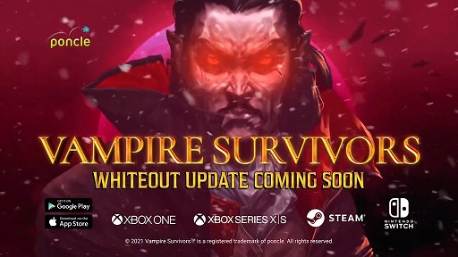 画像ギャラリー No.001のサムネイル画像 / 「Vampire Survivors」無料アップデート「Whiteout」は現地時間木曜に配信されるかも？ アップデートは全プラットフォーム向けに実施