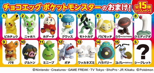 画像ギャラリー No.006のサムネイル画像 / 「チョコエッグ(ポケットモンスター)」3月18日発売。ピカチュウやクワッス,ウパー,ワッカネズミなどシークレットを含む全16種