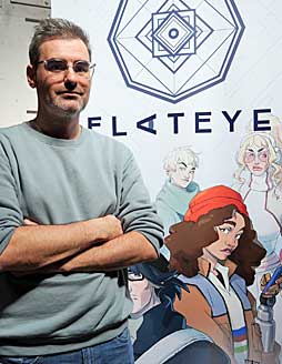 画像ギャラリー No.002のサムネイル画像 / ［GDC 2022］小規模店舗経営シム「Flat Eye」。AIに命じられるままに客への対応を求められる，ディストピアな世界観に注目
