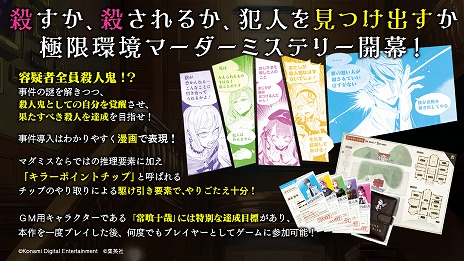 画像ギャラリー No.003のサムネイル画像 / “全員殺人鬼”の新作マダミス「キルタイム・キラーズ 絶泉館の殺人」が本日発売へ。繰り返し遊べる独自のシステムが特徴