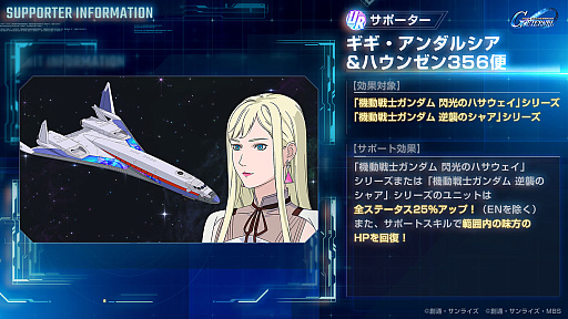 画像ギャラリー No.008のサムネイル画像 / 「SDガンダム ジージェネレーション エターナル」，メインステージ「機動戦士ガンダム 閃光のハサウェイ」を追加。Ξガンダムなどもガシャに登場