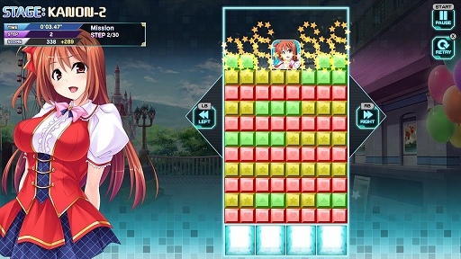 画像ギャラリー No.002のサムネイル画像 / 「Pretty Girls Escape」本日配信。同じ色がつながったブロックを消したりしながら,キャラブロックを出口まで導く思考系ブロックパズル