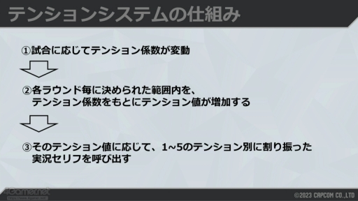 画像ギャラリー No.010のサムネイル画像 / ［CEDEC 2023］「スト6」の対戦を盛り上げる「自動実況機能」は，どのように作られたのか。システム構築や技術を解説するセッションをレポート