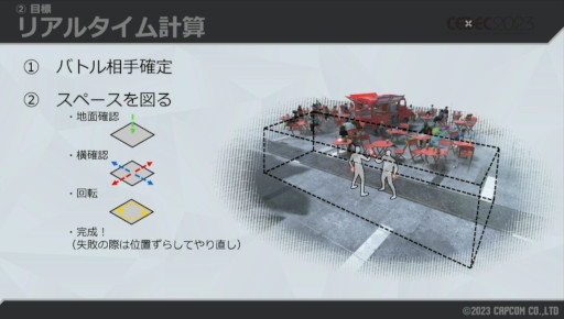 画像ギャラリー No.003のサムネイル画像 / ［CEDEC 2023］自由な世界の裏には，涙ぐましい努力が。「スト6」ワールドツアーの，3Dから2Dに切り替える仕組みが解説された講演をレポート