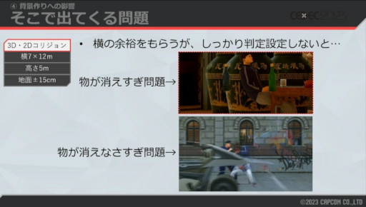 画像ギャラリー No.012のサムネイル画像 / ［CEDEC 2023］自由な世界の裏には，涙ぐましい努力が。「スト6」ワールドツアーの，3Dから2Dに切り替える仕組みが解説された講演をレポート