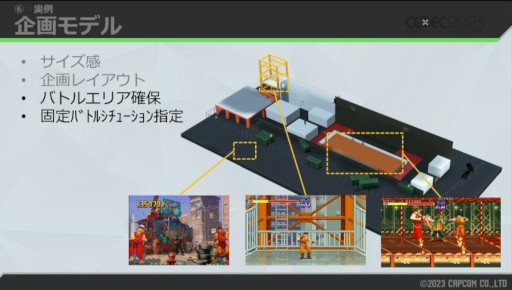 画像ギャラリー No.031のサムネイル画像 / ［CEDEC 2023］自由な世界の裏には，涙ぐましい努力が。「スト6」ワールドツアーの，3Dから2Dに切り替える仕組みが解説された講演をレポート
