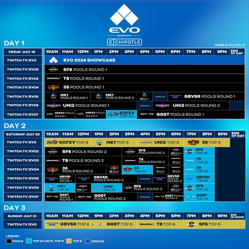 画像ギャラリー No.005のサムネイル画像 / 世界最大級の格闘ゲームイベント「EVO 2024」,日本時間7月20日2:00に開幕。3日間にわたる激闘のイベントスケジュールと配信URLをチェック