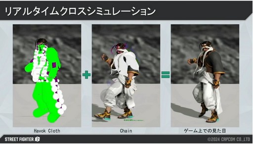 画像ギャラリー No.008のサムネイル画像 / 生き生きと動く「ストリートファイター6」のキャラクターの衣服やステージオブジェクトは，どうやって生み出されたのか［CEDEC 2024］