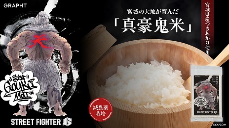 画像ギャラリー No.001のサムネイル画像 / おにぎりにして食べたい。「スト6」とのコラボ米「真豪鬼米」が3月7日発売へ。パッケージには日本画風のオリジナルイラストを採用