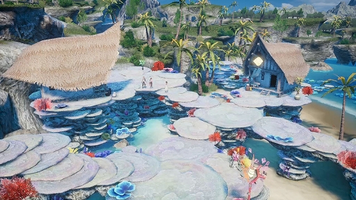 画像ギャラリー No.003のサムネイル画像 / 「ハーヴェステラ」,夏のロケーション“浜辺の町シャトラ”や,町で出会うキャラクターなどの情報を公開