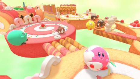 画像ギャラリー No.005のサムネイル画像 / 「カービィのグルメフェス」3つのゲームで食べたイチゴの量を競う“グルメグランプリ”や最大4人で遊べるマルチプレイの情報を公開