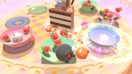 画像ギャラリー No.007のサムネイル画像 / 「カービィのグルメフェス」3つのゲームで食べたイチゴの量を競う“グルメグランプリ”や最大4人で遊べるマルチプレイの情報を公開