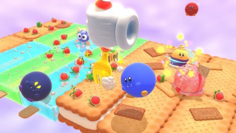 画像ギャラリー No.028のサムネイル画像 / 「カービィのグルメフェス」3つのゲームで食べたイチゴの量を競う“グルメグランプリ”や最大4人で遊べるマルチプレイの情報を公開