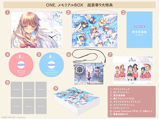 画像ギャラリー No.003のサムネイル画像 / ADV「ONE.」，12月22日の発売に向けてPC＆Switch版の予約受付を開始。設定原画集やサントラなど9つの特典が付属するメモリアルBOXも同時発売決定