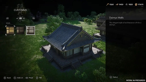画像ギャラリー No.002のサムネイル画像 / 「アサシン クリード シャドウズ」，プレイヤーの拠点となる「隠れ里」について解説。住居や施設，小道，家具などをカスタマイズ可能