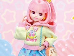 「星のカービィだいすきリカちゃん」，2024年9月に発売。カービィ柄の服とピンクのヘアカラーがキュート