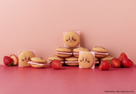 画像ギャラリー No.002のサムネイル画像 / 新作スイーツ「カービィのストロベリーバーガー」，JR東京駅の店舗で4月18日に発売。オリジナルステッカーがランダムで封入される