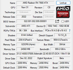 画像ギャラリー No.008のサムネイル画像 / ［レビュー］AMDの新世代GPU「Radeon RX 7900 XTX＆XT」を試す。コストパフォーマンスはGeForce RTX 4090/4080をしのぐ