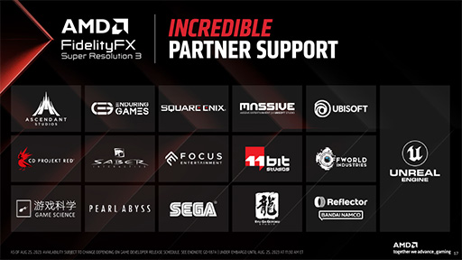 画像ギャラリー No.012のサムネイル画像 / ミドルハイ向けGPU「Radeon RX 7800 XT/RX 7700 XT」をAMDが発表。超解像技術「FSR 3」の最新情報も公開