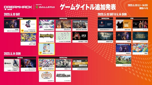 画像ギャラリー No.006のサムネイル画像 / 「DreamHack Japan 2023」，全コンテンツのタイムテーブルが公開に。「CHUNITHM」を使ったスペシャルマッチ＆DJライブの開催も決定