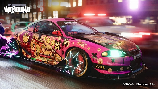 画像ギャラリー No.002のサムネイル画像 / 「Need for Speed Unbound」の最新ゲームプレイ映像が公開に。通行人も散見できるリアルな都市風景と落書きアート風エフェクトの共存に注目