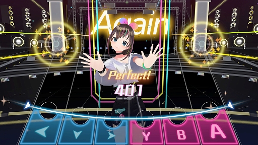 画像ギャラリー No.004のサムネイル画像 / Switch版「Kizuna AI - Touch the Beat!」,タッチ操作とジャイロ操作に対応。Viewモードでは好きなアングルでキズナアイを眺められる