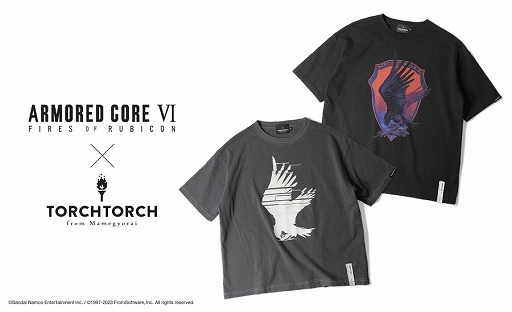 画像ギャラリー No.001のサムネイル画像 / 「ARMORED CORE VI」C4-621とレイヴンのエンブレムをデザインしたTシャツが発売に。先行販売されたドッキングTシャツの単品版
