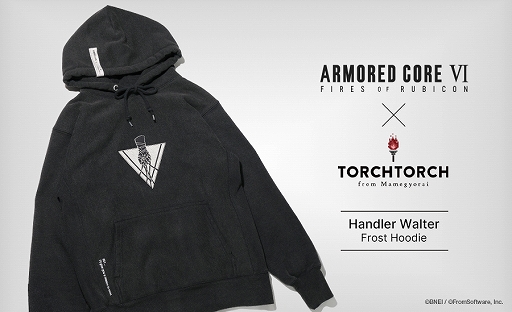 画像ギャラリー No.001のサムネイル画像 / 「ARMORED CORE VI」ハンドラー・ウォルターをモチーフにしたパーカーが登場。胸に“猟犬のリードを握る右腕”のエンブレムをプリント