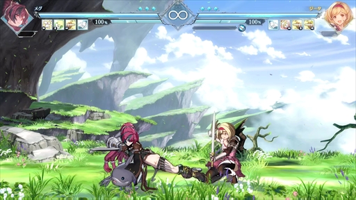 画像ギャラリー No.002のサムネイル画像 / ［プレイレポ］「GBVSR」のメグは，親友のまりっぺとサメのウルスラと共に三位一体で戦うスピードキャラクター