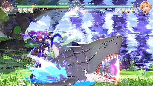 画像ギャラリー No.009のサムネイル画像 / ［プレイレポ］「GBVSR」のメグは，親友のまりっぺとサメのウルスラと共に三位一体で戦うスピードキャラクター